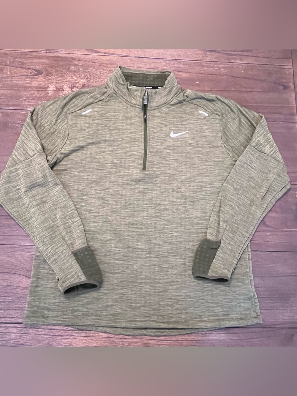 Nike Running Therma Fit Green 1/4 Zip Sweatshirt Mens XL